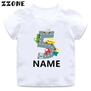 Pasūtījuma Nosaukums T krekls 1 2 3 4 5 6 7 8 9 Gadiem Dzimšanas dienā Zēni Dažādiem Auto Print T-krekls Bērnu Meiteņu Topi Puse, Bērni, Drēbes,HKP2498
