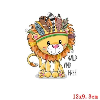 DIY Cute Lauva Plāksteri Siltuma Pārneses Vinila Uzlīmes Dzelzs Uz Plāksteris Apģērbu Uzlīmes Viegli Drukāt Uz T-krekls Bērniem