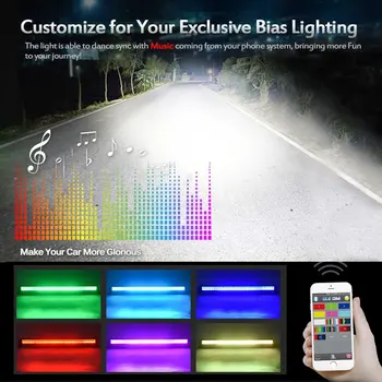 Taisni / Izliektas 42 collu 5D RGB LED Gaismas Josla Vietas Plūdu Combo RGB Mūzikas Bluetooth Kontrole Chevy GMC SUV 4X4 Offroad 4WD
