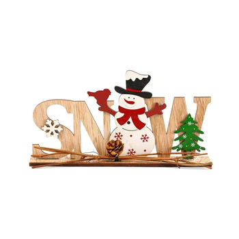 Ir 2021. Ziemassvētki Navidad Ziemassvētku Dāvanas Santa Claus, Sniegavīrs Koka Rotājumu Priecīgus Ziemassvētku Rotājumi Mājās Tabula Jauno Gadu 2022