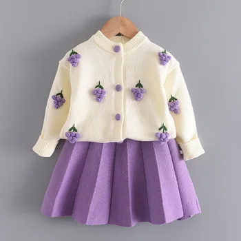 Meiteņu Drēbes, Uzstādīt Jaunu Bērnu Trikotāžas Džemperis, Krekls+Svārki Uzvalks Rudens Ziemas Karikatūra Bērnu Apģērbu Komplekts Apģērbs Bērniem Apģērbs
