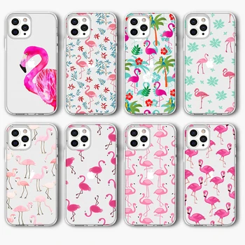Luksusa Rozā Flamingo Būtiska Lieta par IPhone 13 Lietā par IPhone 13 12 11 Pro XR XS Mini Max 7 X 8 6 6S Plus 5S SE 2020. gadam Silikona