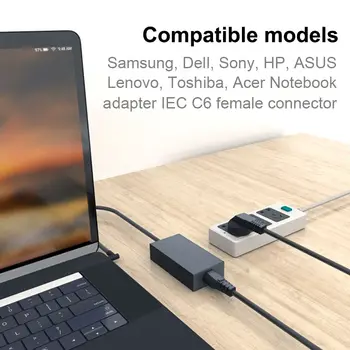 ES Strāvas Kabeli Klēpjdatoru 3-pin Barošanas Adapteri Lādētāju, Pievienojiet Vadu Kabeli HP Dell Toshiba, Sony, ASUS, Lenovo, Samsung Notebook