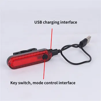 USB Uzlādējams LED Astes Gaismas Lukturīti, Velosipēdu Drošības Brīdinājums Ūdensizturīgs Velosipēda Aizmugurējās Gaismas, Sarkano Un Zilo Divi Krāsu