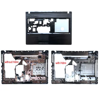 JAUNS Lenovo G575 G570 Klēpjdatoru Palmrest ar lielajiem burtiem, Apakšā Lietu Apakšējā Vāciņa Ar HDMI Portu, C, D Vāciņš Melns AP0GM000A00