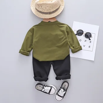 Pavasara Rudens Bērnu Apģērbu Komplekts Ir 2021. Jaunu Modes Gadījuma Bērnu Zēniem Vēstuli Print T-Krekls+Džinsi 2gab Komplekti Toddler Meiteņu Drēbes