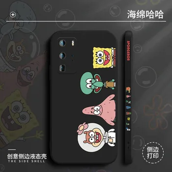 Phone Gadījumā Huawei P30 P40 P20 Pro Lite Kontrastējošas Krāsas Āda Pilnībā Matēta Soft Shell Silixca Želeja Gudrs Karikatūra Vāciņu