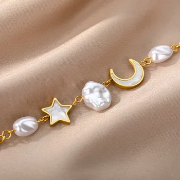 Gudrs Opal Moon Star Rokassprādzes Sievietēm Nerūsējošā Tērauda Zelta Mēness, Zvaigžņu Aproce Aproces Bohēmijas Rotaslietas Dāvanu Bijoux Femme