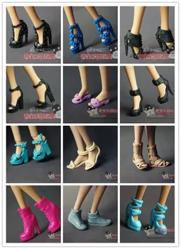 Barbie kurpes lelle piederumi un augstpapēžu sandales ūdensizturīgs zābaki muffin skatuves 20 pārus kurpes, soma pārdošanai