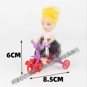 Lelle rotaļlietu grozs mazo leļļu aksesuāri leļļu tricikls plastmasas rotaļu automašīnas modeli