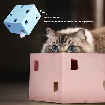 Kaķis Scratcher Rotaļlieta Kaķis Medības Rotaļlietas Elektriskās Sqaure Maģisko kārbu Smart Teasing Kaķis Stick Interaktīvās Rotaļlietas Pet Ķert peles Aksesuāri