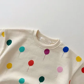EnkeliBB 9M 12M Toddler Unisex Komplekti Gadījuma Polka Dot Modelis sporta Krekls Bikses Apģērbs, Māsa, Brālis Atbilstošas Drēbes, Kokvilna Izgatavots