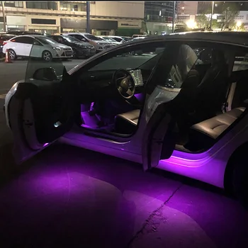 Neona LED Lampas, Interjera Gaismas Tesla Model S X Y 3 ModelY Bagāžnieka Frunk светильник Auto Luces Atmosfērā Apkārtējās Gaismas Apdare