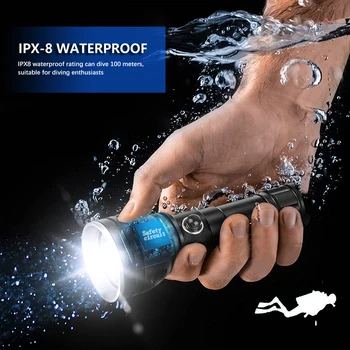 Profesionālā Daivinga Lukturīti IPX-8 Spēcīgs XHP70.2 LED Lukturītis Ūdensizturīgs 100M Zemūdens Apgaismojums 18650/26650 Akvalangu Nirt Laternas