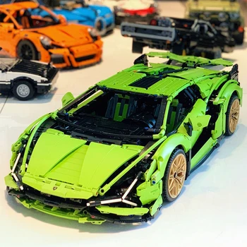 Lamborghiniss Celtniecības Bloki Modelis Ķieģeļu Sacīkšu Auto Super Ātrums Kravas High-Tech Rotaļlietas, Dāvanas Bērniem Bērnu Draugs