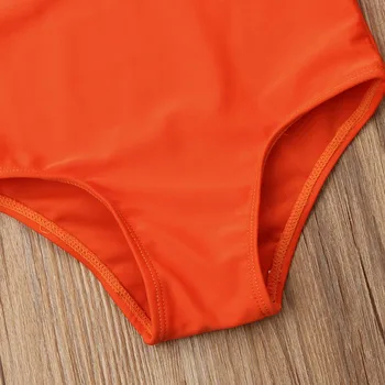 Baby Girl Oranža Mežģīņu Sasiet Peldkostīmu, Peldbikses 6M-ź5 y Toddler Bērniem, Bērnu Vasaras Casul Cietā Beachwear Bikini peldkostīms
