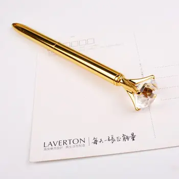 Gudrs gem lodīšu pildspalvu kristāla stikla dimanta metāla lodīšu pildspalvu skaistu dāvanu pildspalvu skolai biroja piederumi