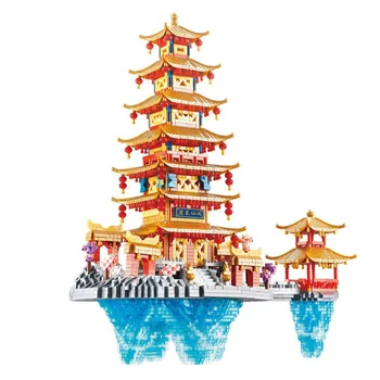 Luksusa Ķīniešu Rakstzīmes 5146PCS YZ Mini Bloki Arhitektūras Pasakā Tornis Bērniem Rotaļlietas Bērniem Dāvanas Brīvdienu Meitene Klāt 086
