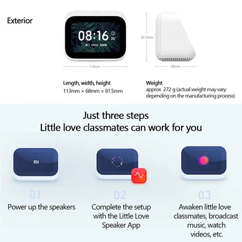 Xiaomi MI Touch Screen Bluetooth 5.0 Skaļrunis WiFi Smart Savienojumu Mi Skaļrunis 3.97 collu Digitālais Displejs Modinātājs Smart home