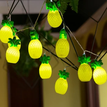 Akumulatora kaste LED gaismas stīgu ananāsu ananāsu augļu veikals piena tējas salons bārs āra apdare mazas laternas