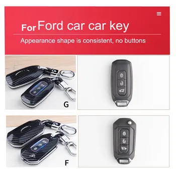 ABS Auto Atslēgu Gadījumā, Oglekļa Šķiedras Raksts, Tālvadības Shell Aizsargs Segtu Keychain Turētājs Ford Teritorijā EV Auto Piederumu