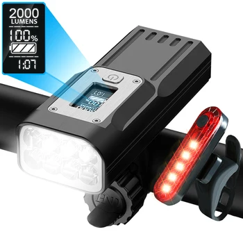 10000mAh Velosipēdu Gaismas 8T6 LED Bike Light USB Lādējamu Lukturu Ūdensnecaurlaidīgs Velo MTB Lukturis Taillight Komplekts (pēc Izvēles)