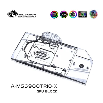 Bykski A-MS6900TRIO-X GPU Ūdens Bloķēt MSI RX 6900 6800 XT Spēļu X Trio Video Kartes Vara Dzesēšanas Radiatoru RGB SINHRONIZĀCIJA