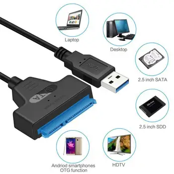 USB3.0 SATA Adapteri Converter Kabeļu nesošās 2,5 collu Ārējo SSD HDD, Cietā Diska Draiveri
