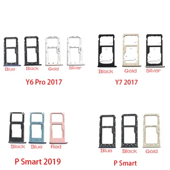 Jauns SIM Kartes ligzda Slots Turētājs Huawei Y6 Y7 Pro 2017 P Smart 2019 SIM Kartes Nomaiņa Daļa