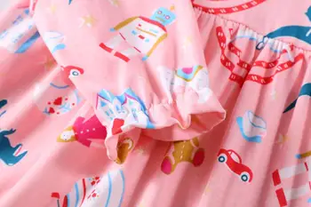 Eiropas Un Amerikas Stila Zīmolu Rudens Bērnu Apģērbu Produkti Baby Meiteņu Kleitas trikotāžas-Adītas Kokvilnas Iespiesti Princese Dre