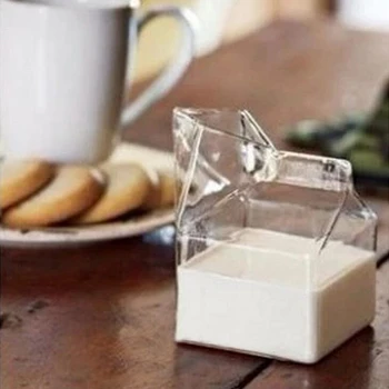 1 Gabals 300 Ml Pusi Pinte Piena Lodziņā Radošo Mini Creamer Stikla Krūze Piena Kausa Personības Pārredzamu Kausa Jaunas