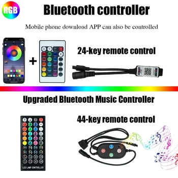 BluetoothLED sloksnes LED gaismas modulis, WIFI, RGBW LED RGB kontrolieris ar infrasarkano tālvadības pulti DC 12V RGB 2835 5050