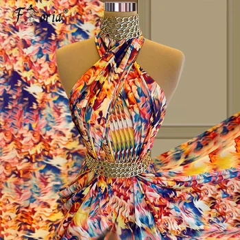 Dāmas Modes Sarkanā Paklāja Skrejceļa Kleitas Dubaija Ziedu Raksts Prom Kleita Ir 2021. Vestido De Fiesta Elegants Brīvdienu Ilgi Puse Kleita