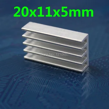 20 gabalus DAUDZ 20 x 11 x 5 mm, Alumīnija Heatsink Untuk Čipu Elektronik