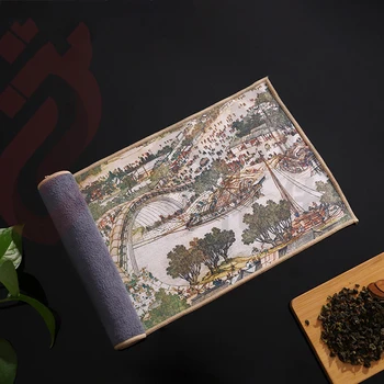 Ķīnas Krāsotas Bieza Tējas Dvieli Super Absorbējoša High-end Tējas Komplekts Piederumi Galda Pārklāji Profesionālās RagTea Autiņu