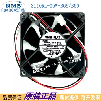 Jaunas oriģinālas NMB 3110RL-05W-B69 8025 8cm 24V 0.22 A inverter serveri, printeris, kopētājs, ventilators