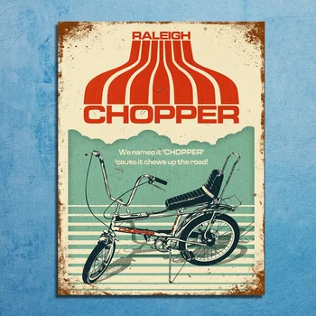 Metāla Zīmes Retro Vintage Stila Raleigh Chopper Bike Dekoratīvās Sienas Plāksnes
