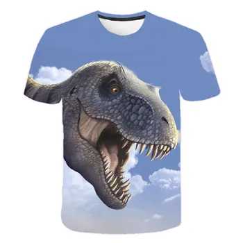 Vasaras drukāšana ?Kawaii Dinozauru Zēns/Meitene Karikatūras Dzīvnieku Puika T Krekls Bērniem Īsām Piedurknēm Modes O-Veida Kakla Izmēra T-Krekls