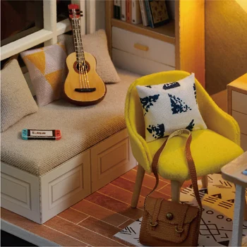 Leļļu Mājas mēbeles, Mēbeles Diy Miniatūras 3D Koka Miniaturas Namiņš Rotaļlietas Bērniem Dzimšanas dienas Dāvanas QT07