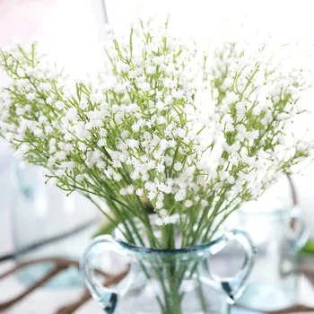 Mini galvas DIY mākslīgā gypsophila hydrangea white flower kāzu mājās baby dušas dekoru viltus ziedu kompozīcijas
