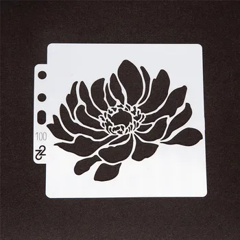 14.1*13CM lotus shield DIY kūka albums šablonus dobi Izrotājumu drukāšanas mežģīnes valdnieks Valentīna Diena Segumu veidne