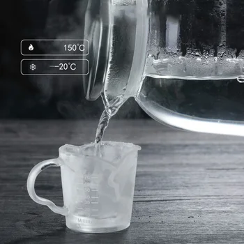 1GB karstumizturīga Stikla Mērīšanas Kauss Jigger Espresso Kafijas 70ML Mazo Piena krūze Ar Mēroga Virtuves Piederumi