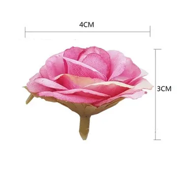 4cm 5/12pcs mākslīgo ziedu zīda rožu ziedu galvas, lai kāzas, Ziemassvētku mājas apdare DIY vainags albums dāvanu kastē laivas