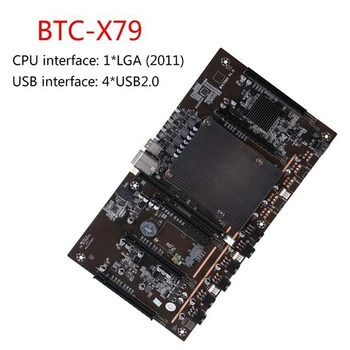 H61 BTCX79 Miner Mātesplati ar E5 2609 CPU+Dzesēšanas Ventilatoru LGA 2011 DDR3 Atbalstu 3060 3070 3080 Grafikas Karte BTC